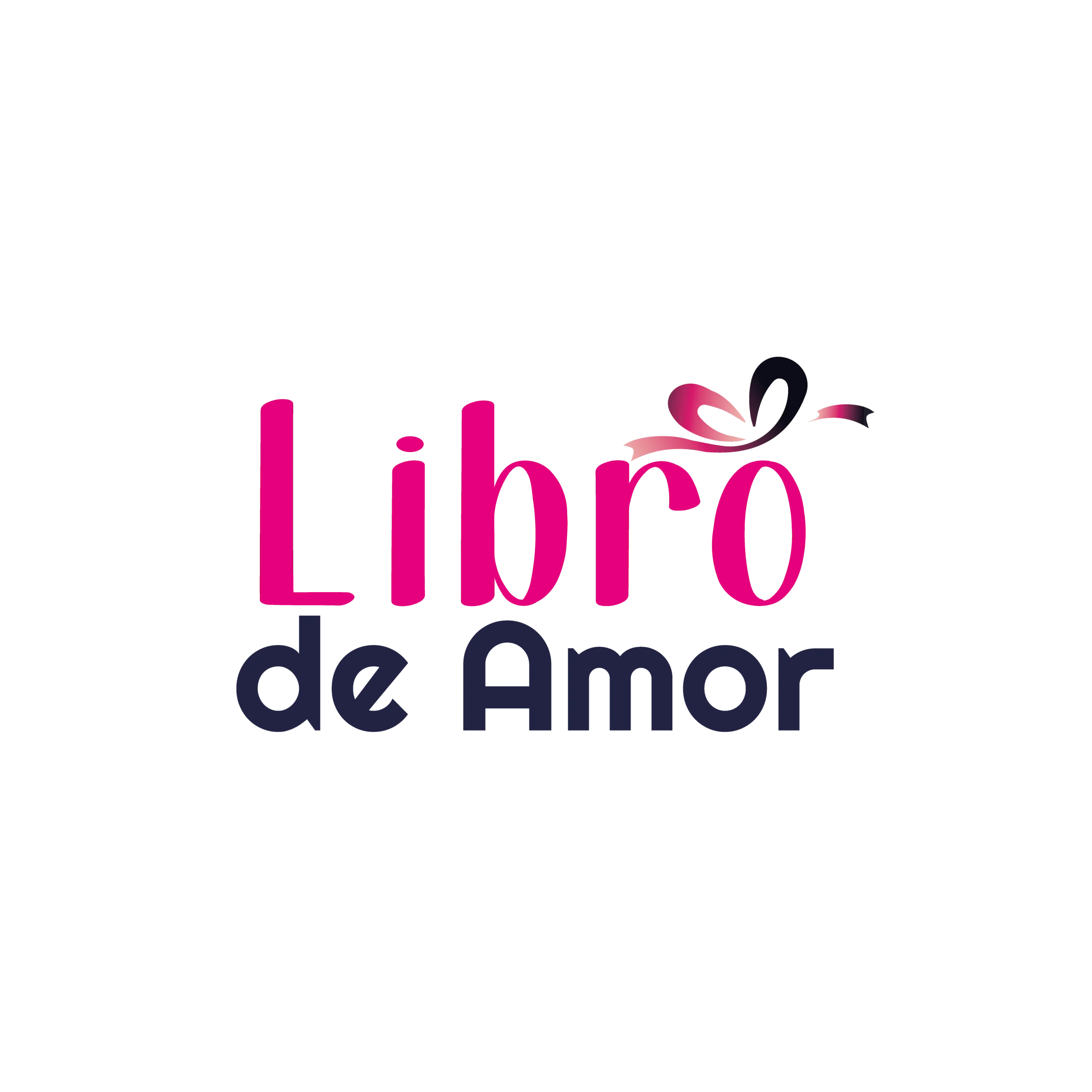 Logo del blog Libro de Amor con diseño de texto en rosa y negro.